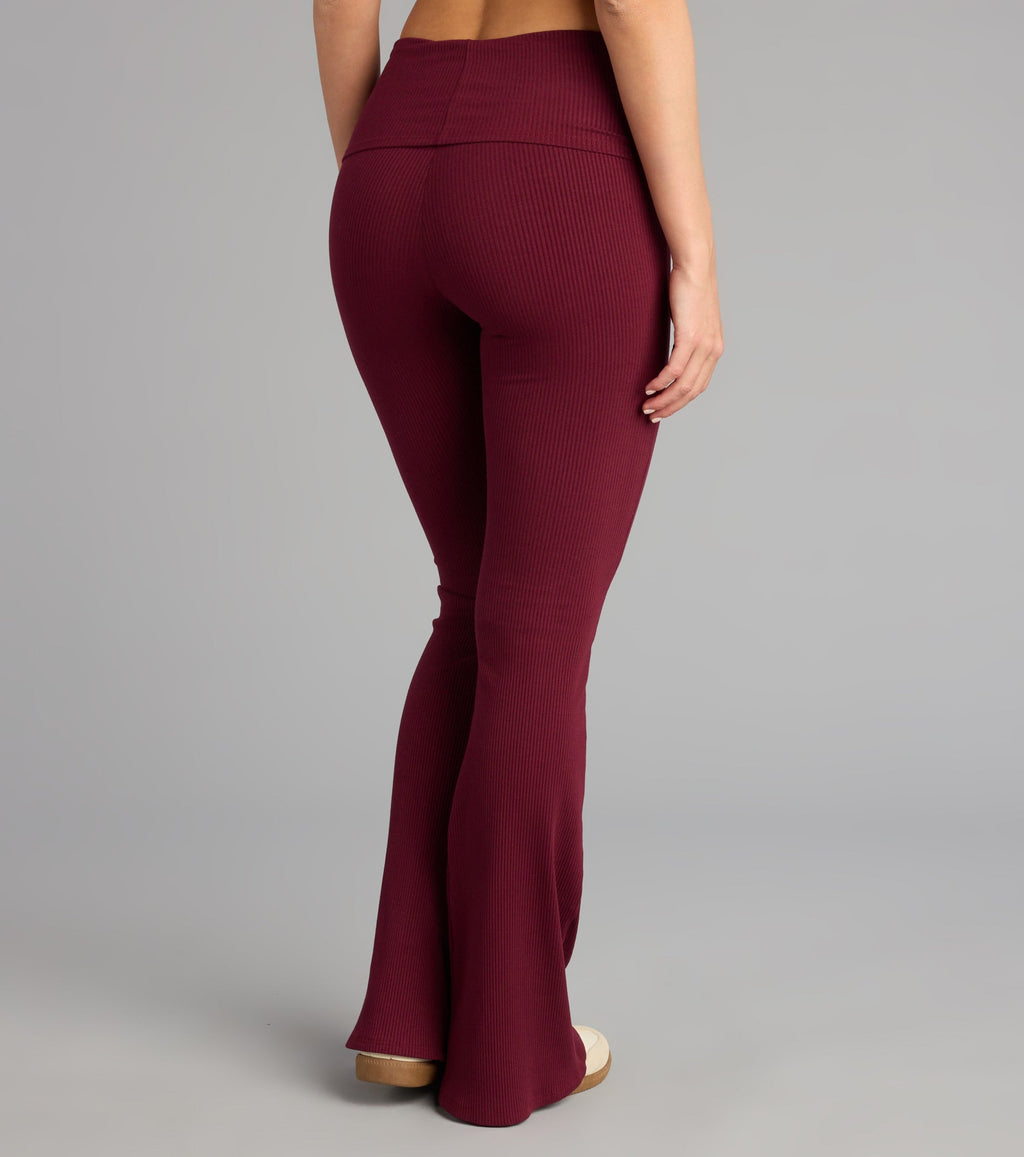 Pantalones Acampanados de Punto Acanalado Chill Time