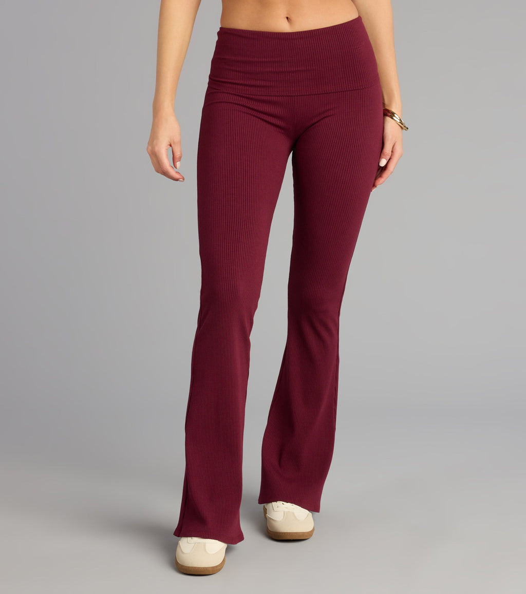 Pantalones Acampanados de Punto Acanalado Chill Time