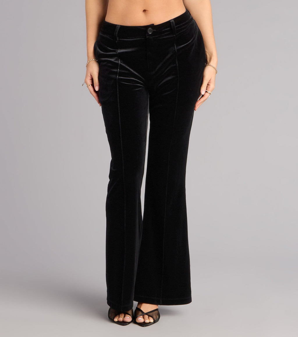 Pantalones Acampanados de Terciopelo con Pinzas Velvet