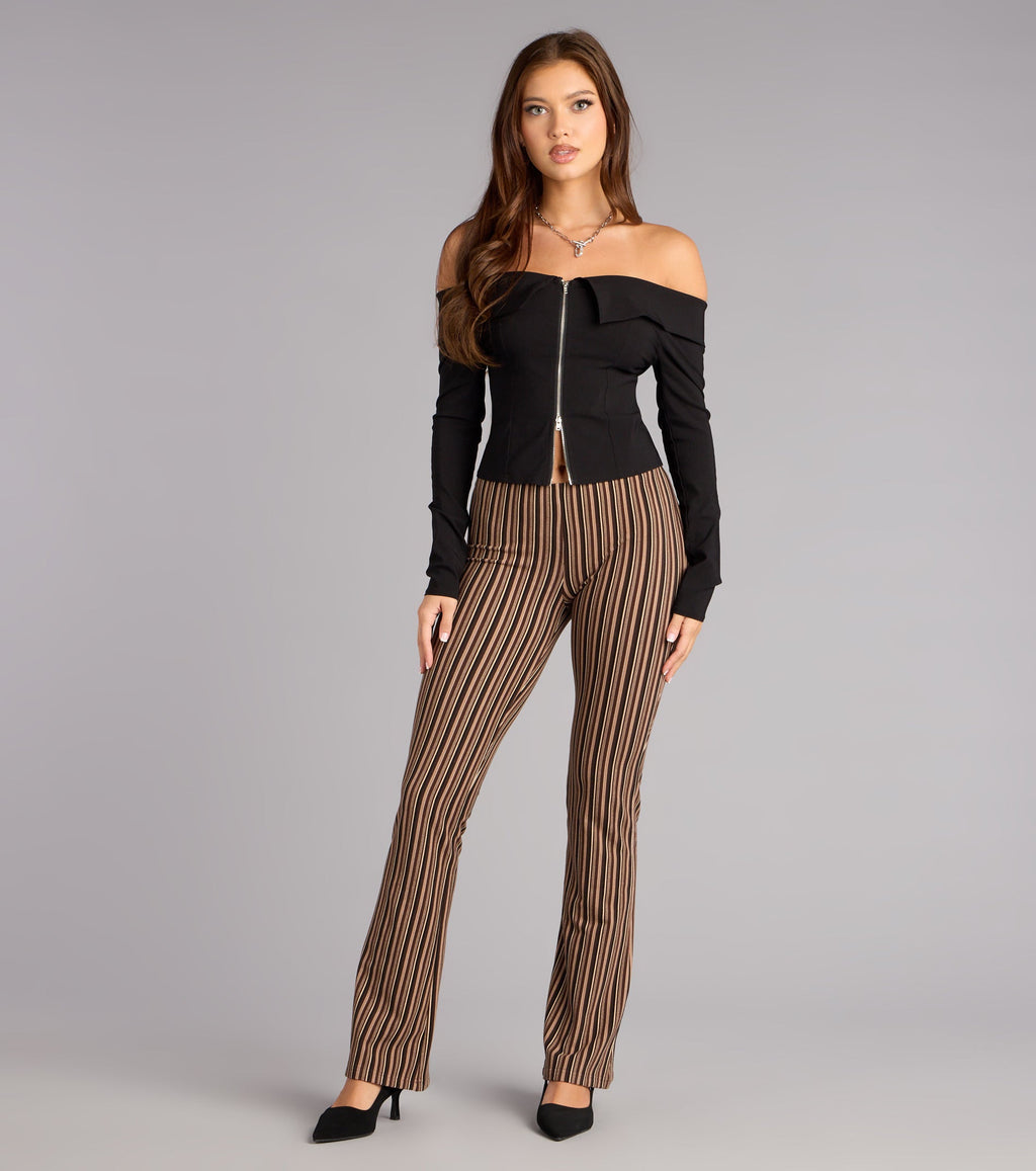 Pantalones Acampanados de Rayas Retro Remix
