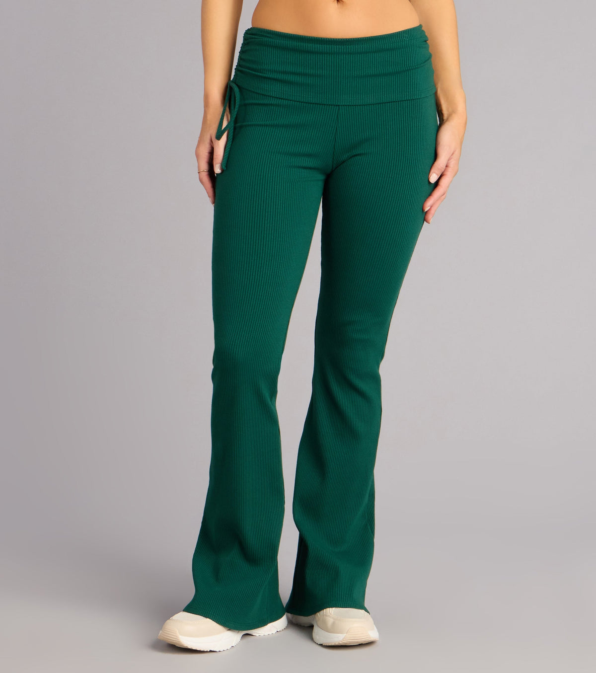 Pantalones Acampanados de Punto Acanalado Goals