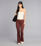Pantalones Acampanados de Punto Acanalado Chill Time