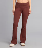 Pantalones Acampanados de Punto Acanalado Chill Time