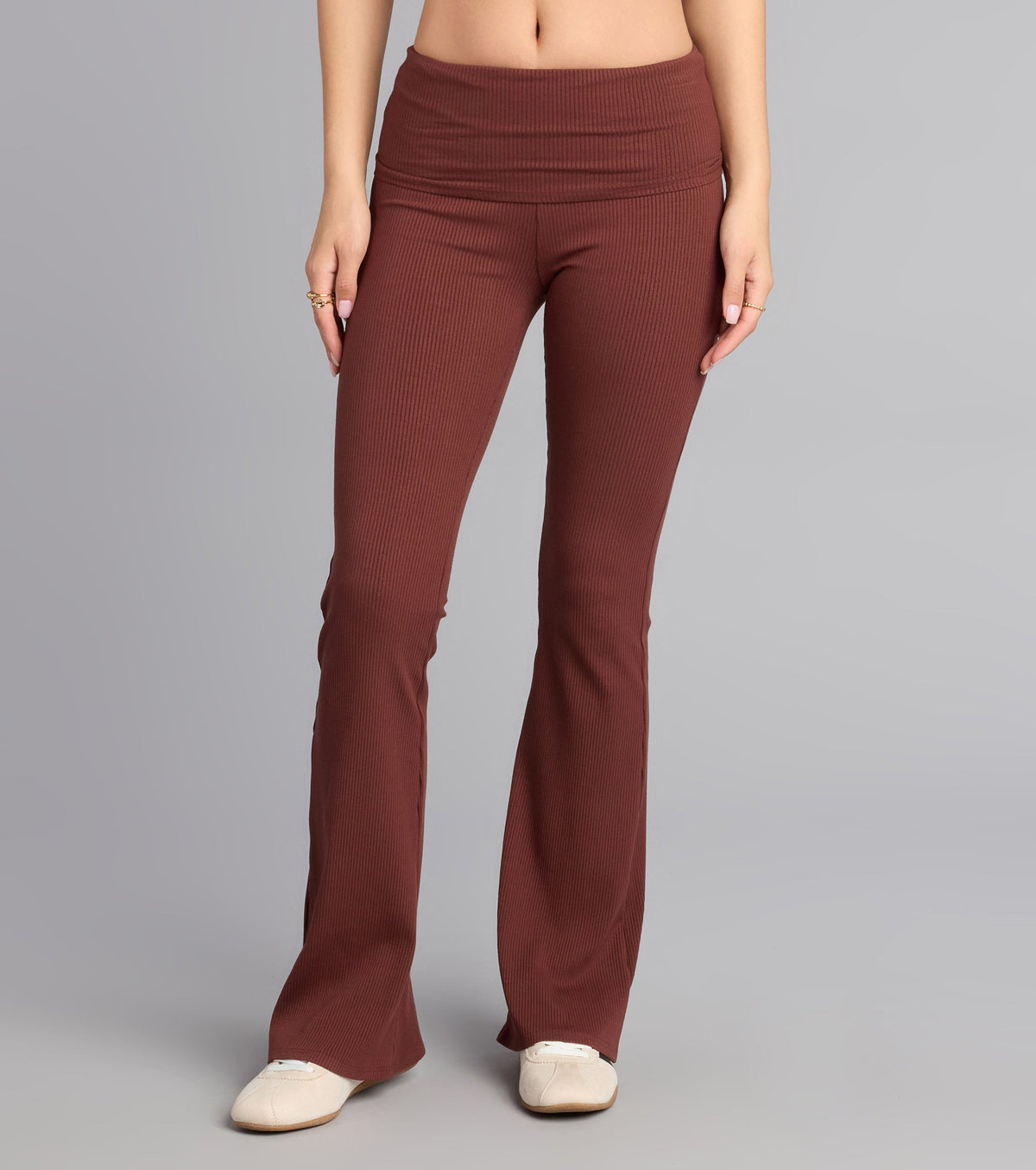 Pantalones Acampanados de Punto Acanalado Chill Time