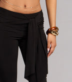 Pantalones Acampanados con Lazo en la Cintura Low