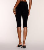 Pantalones capri con lazo en la cintura Checked In