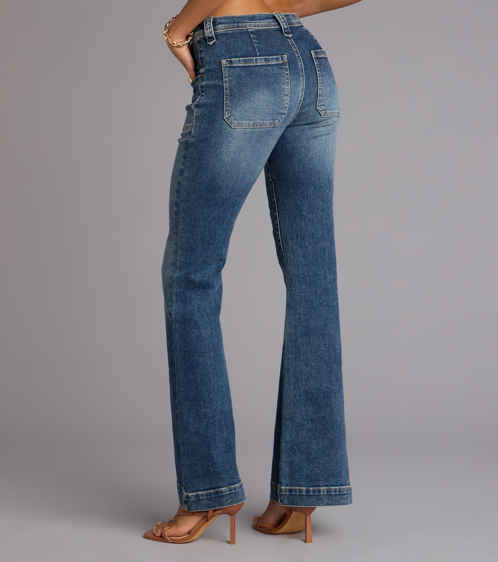 Pantalones Vaqueros Acampanados de Tiro Medio Street Flare