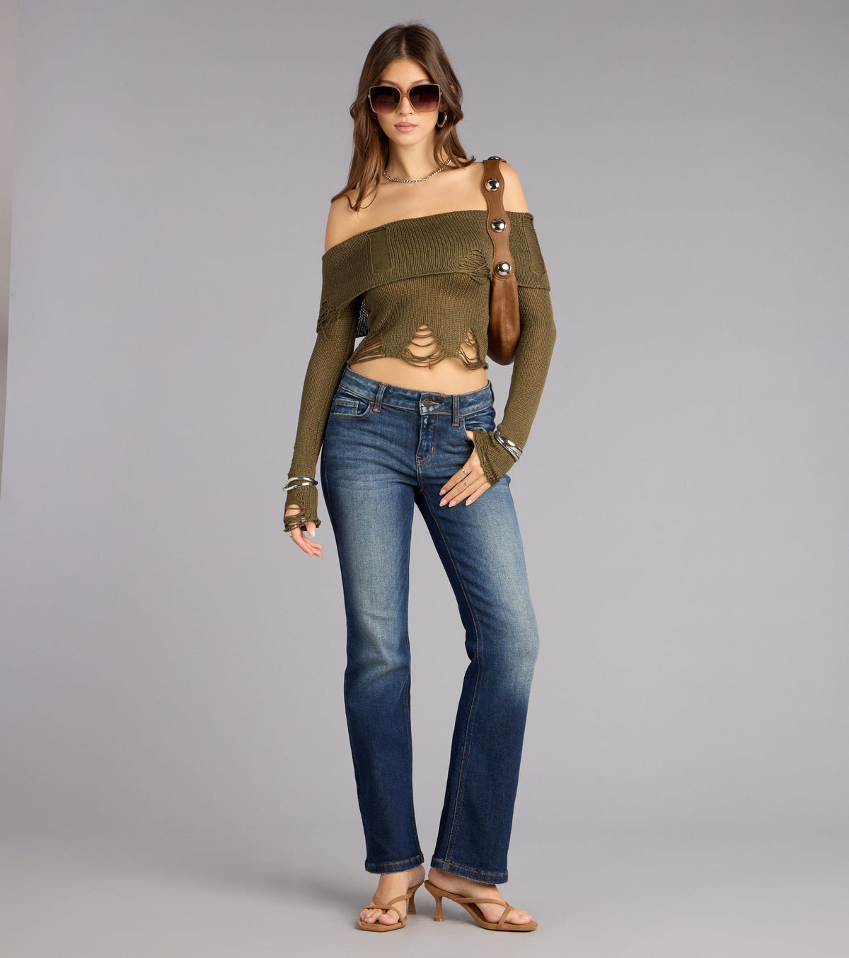 Pantalones Vaqueros Acampanados de Tiro Medio Cool