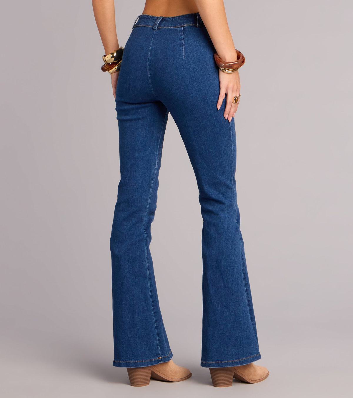 Pantalones Vaqueros Acampanados con Cintura en V Code