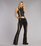 Pantalones Vaqueros Acampanados con Cordones Desert Nights