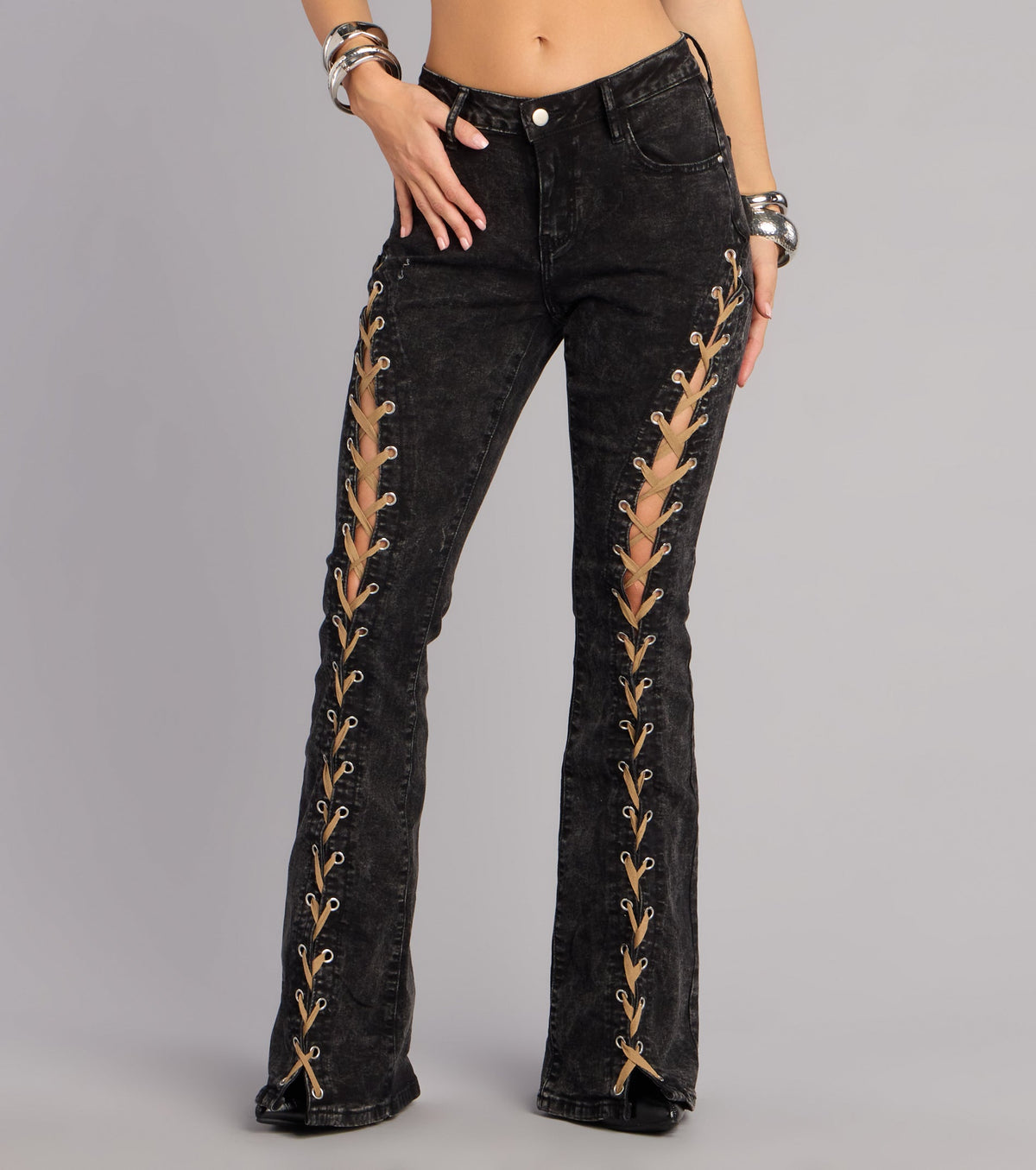 Pantalones Vaqueros Acampanados con Cordones Desert Nights