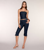 Booked And Busy Denim Capri Pants