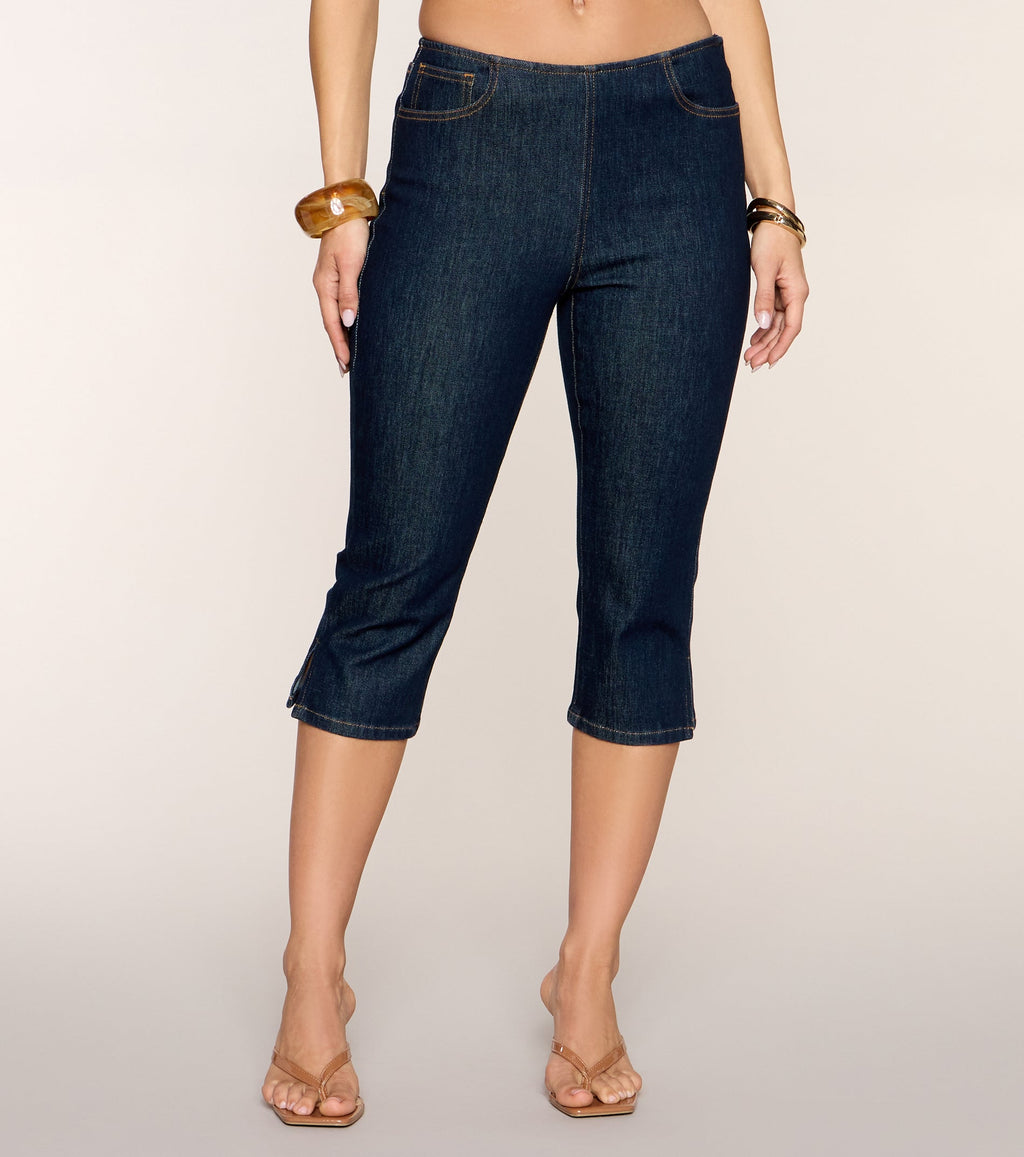 Booked And Busy Denim Capri Pants