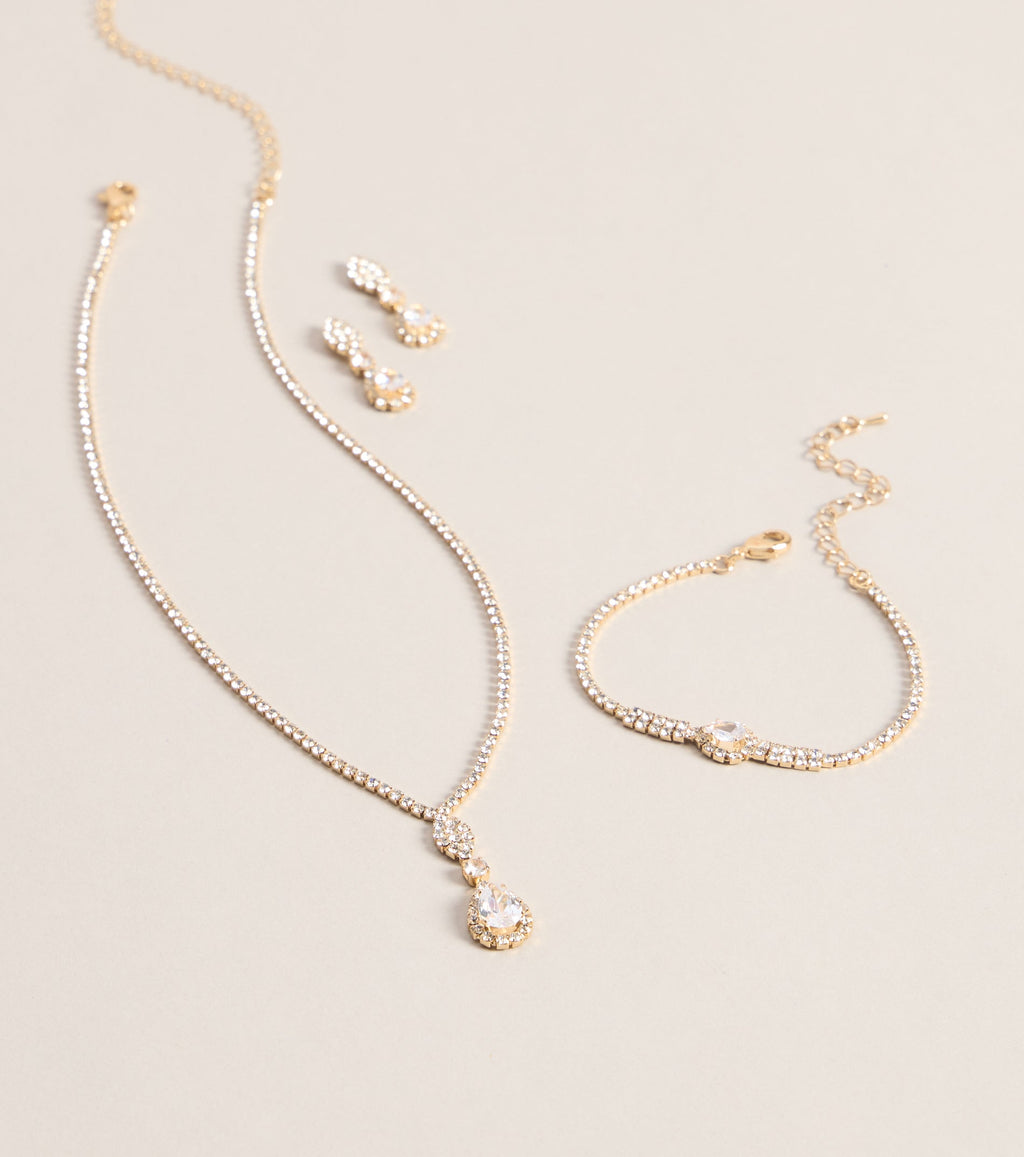 Conjunto de Joyas Polished Sparkle con Strass