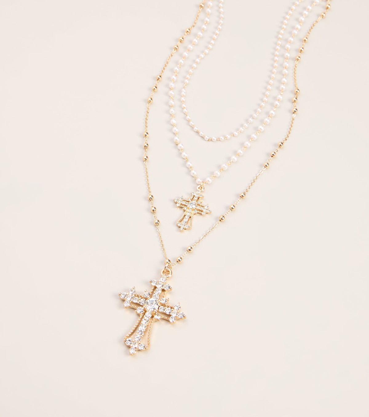 Collar de Perlas en Capas Crossed Paths