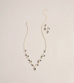 Conjunto Collar Hoja y Pendientes Dress to Dazzle con Strass