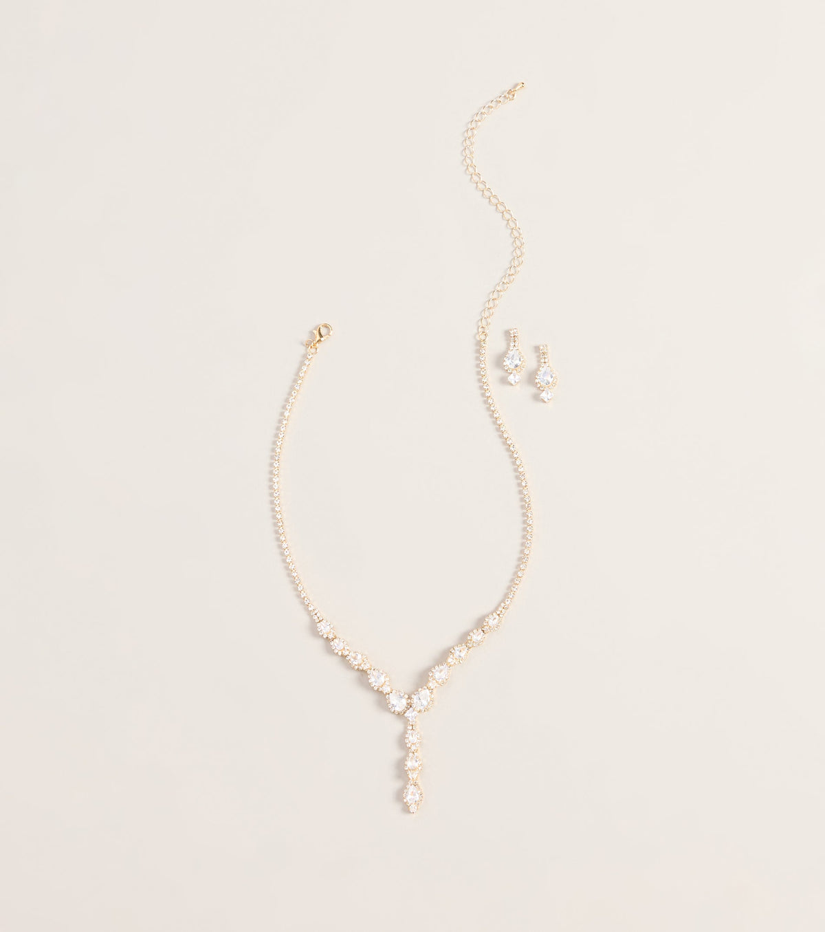 Conjunto Collar y Pendientes All Eyes Here con Strass Lágrima