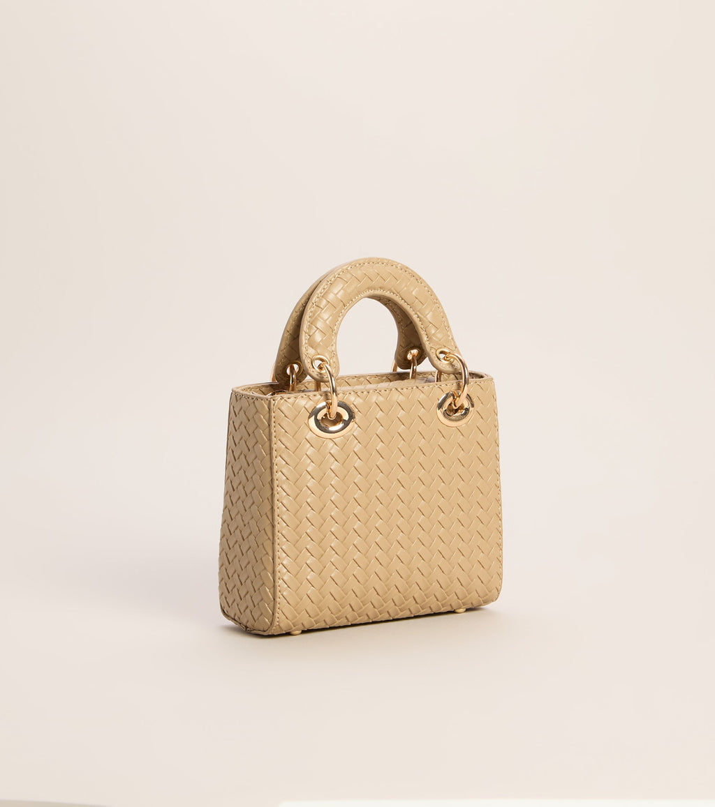 Mini Bolso Woven Into Plans con Asa Superior
