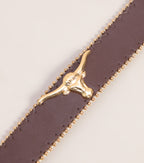 Cinturón Western Statement de Cuero Sintético con Longhorn