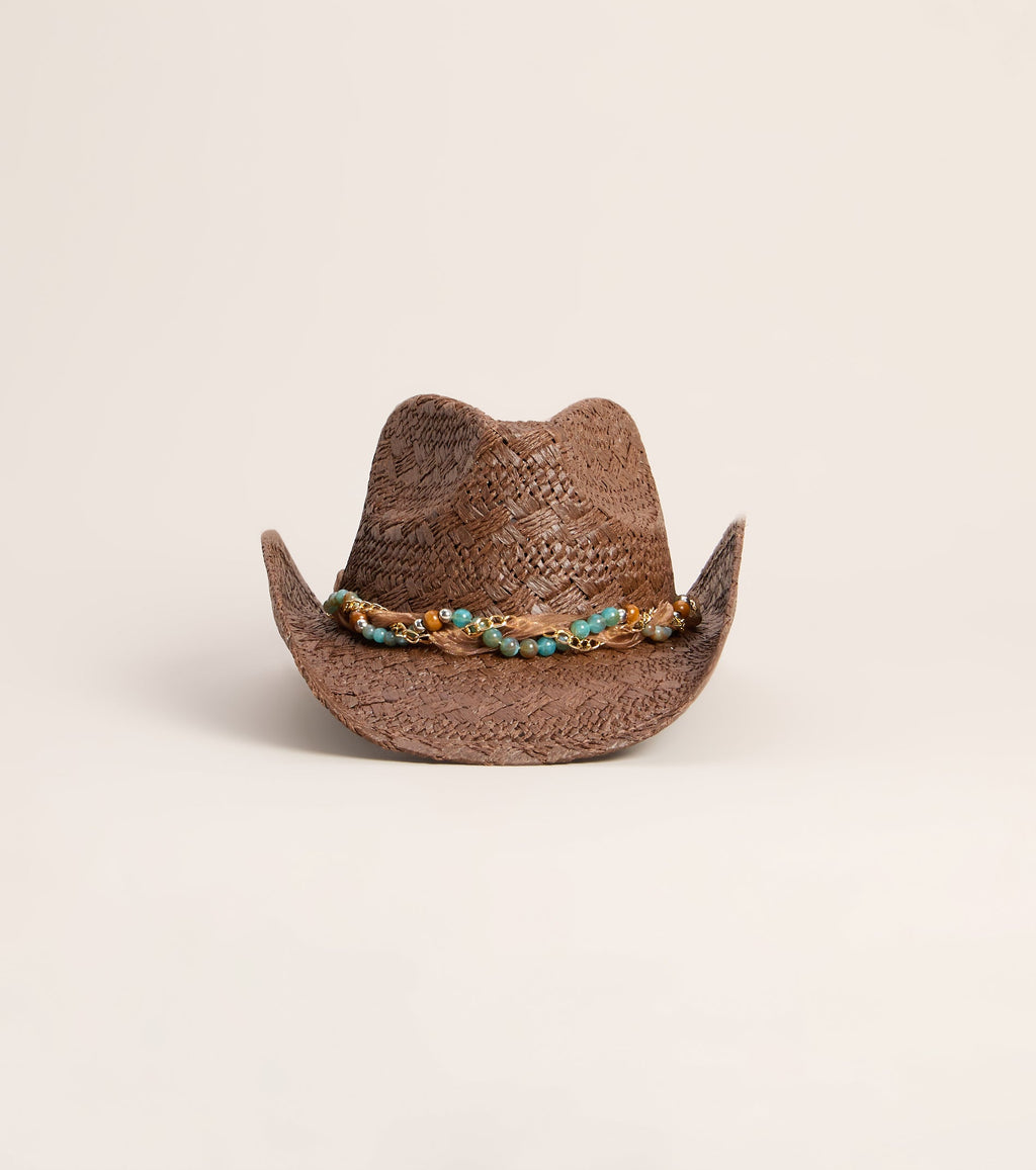 Sombrero Vaquero Desert Detail con Cuentas