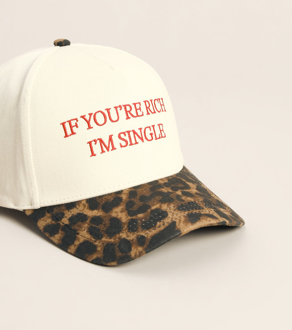 Gorra Trucker Text con Estampado Leopardo