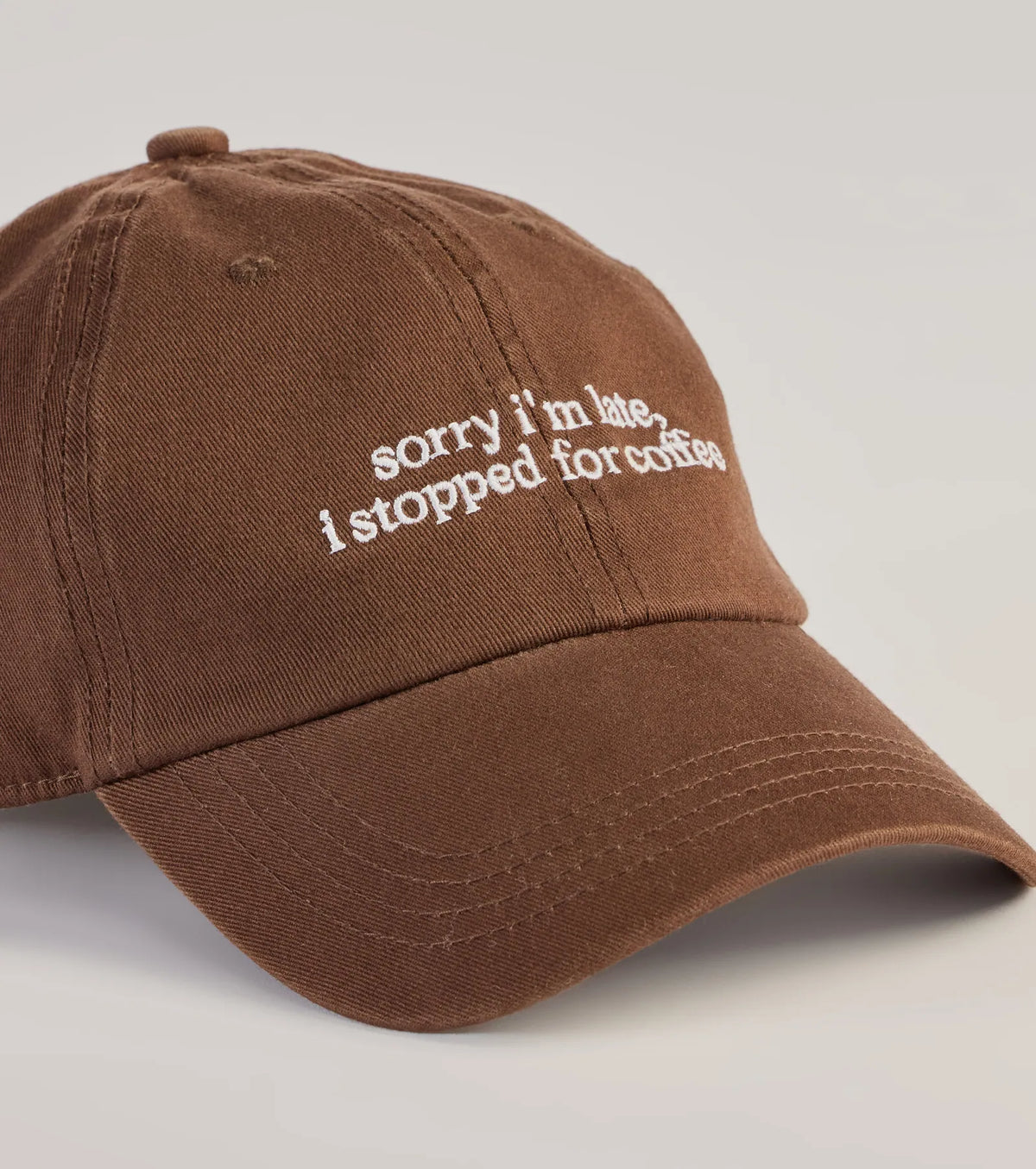 Gorra Baseball Sorry I'm Late, I Stopped For Coffee