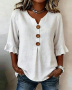 Sofía | Blusa abotonada con volantes