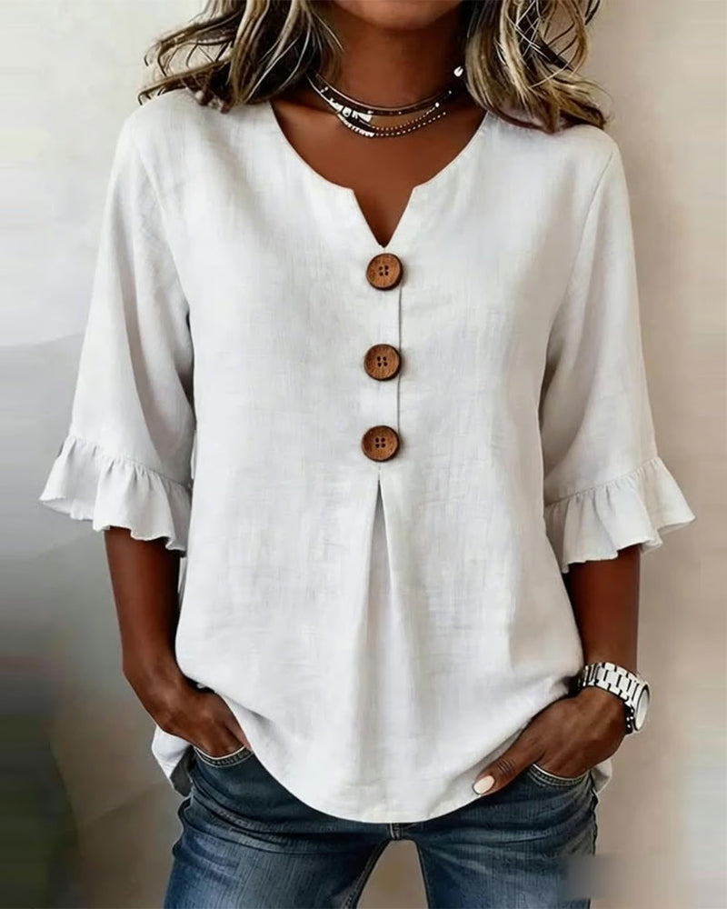 Sofía | Blusa abotonada con volantes