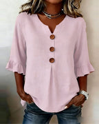 Sofía | Blusa abotonada con volantes