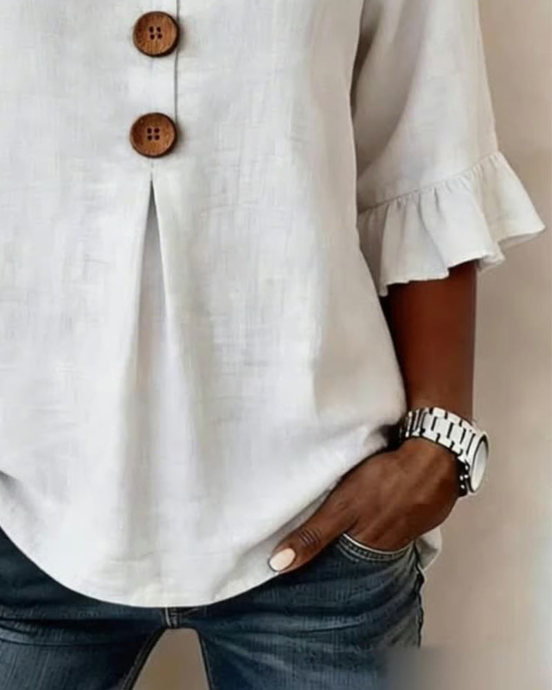 Sofía | Blusa abotonada con volantes