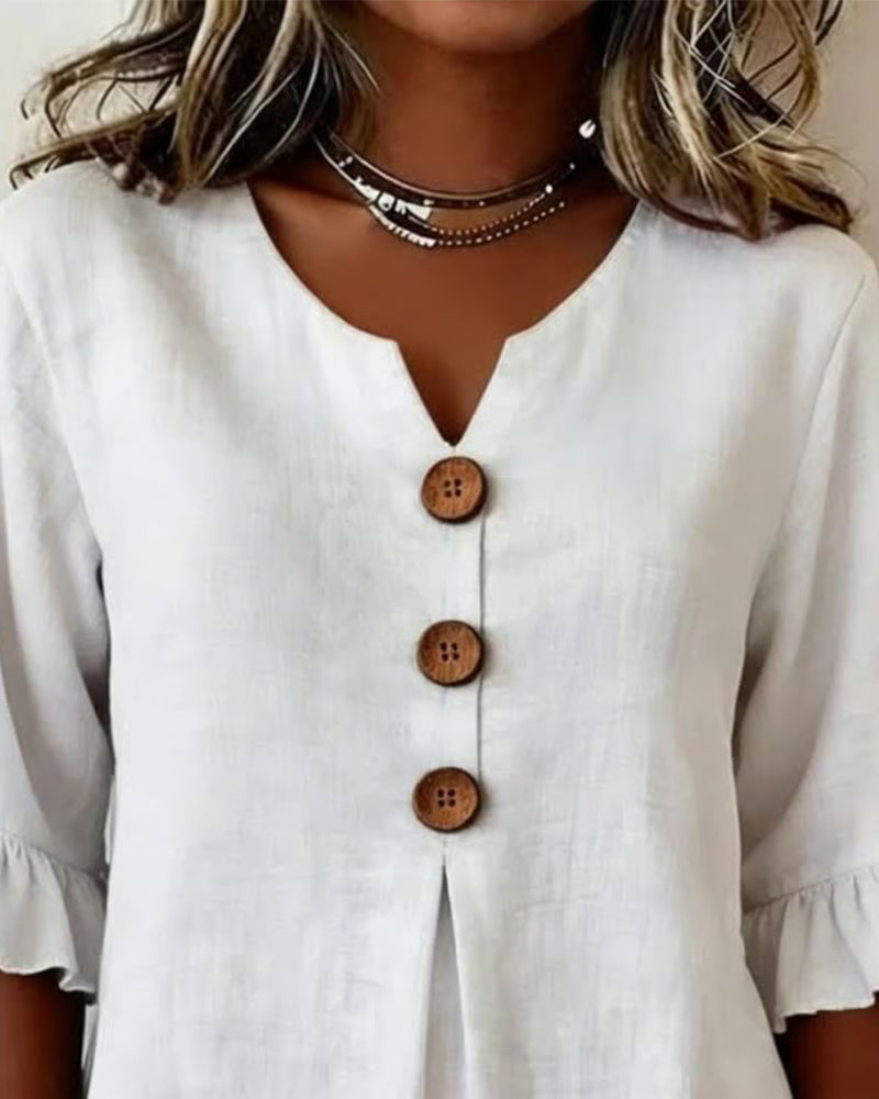 Sofía | Blusa abotonada con volantes