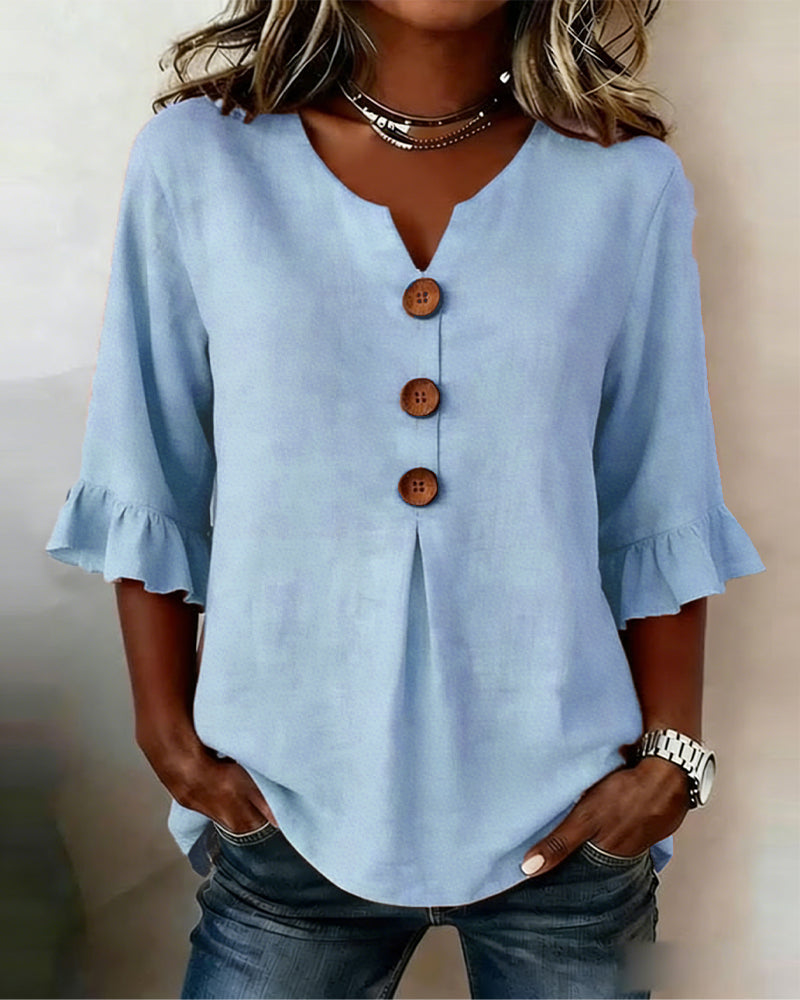 Sofía | Blusa abotonada con volantes