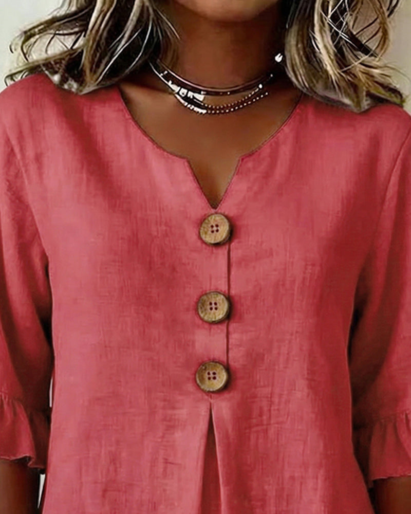 Sofía | Blusa abotonada con volantes