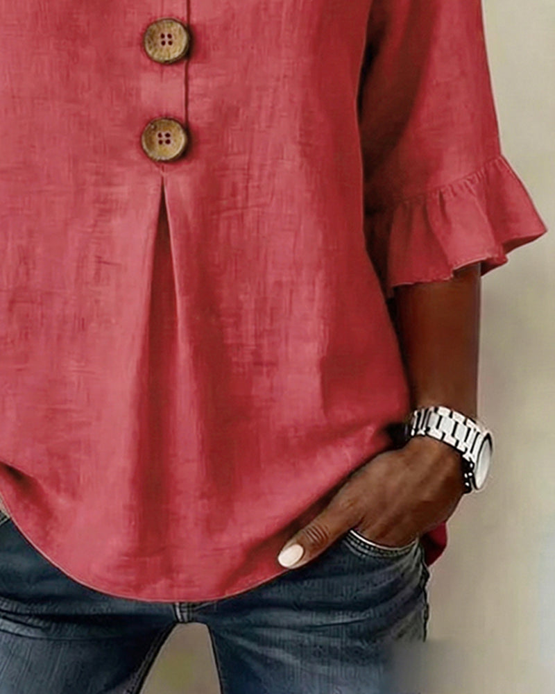 Sofía | Blusa abotonada con volantes