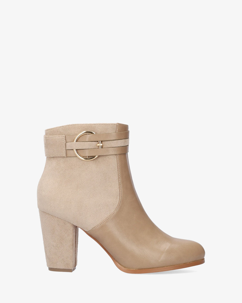 Botín combinado beige