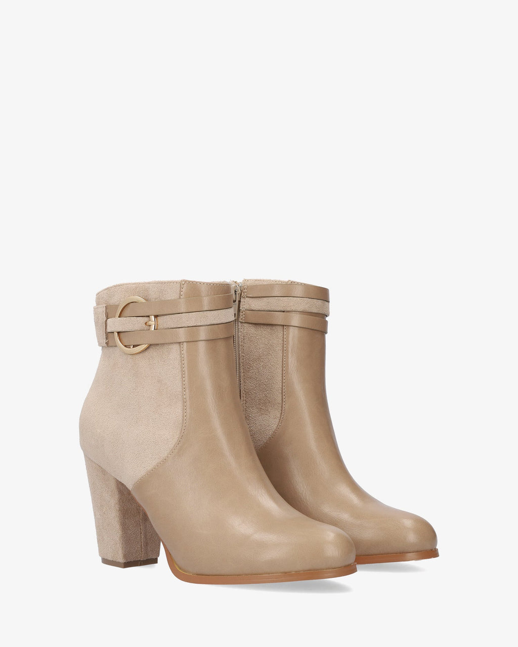 Botín combinado beige
