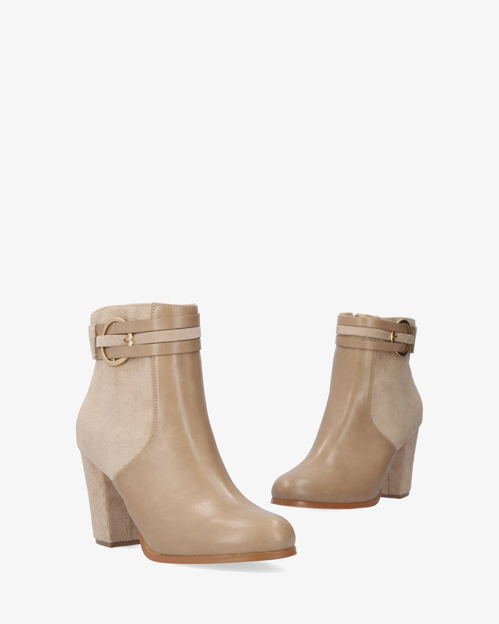 Botín combinado beige