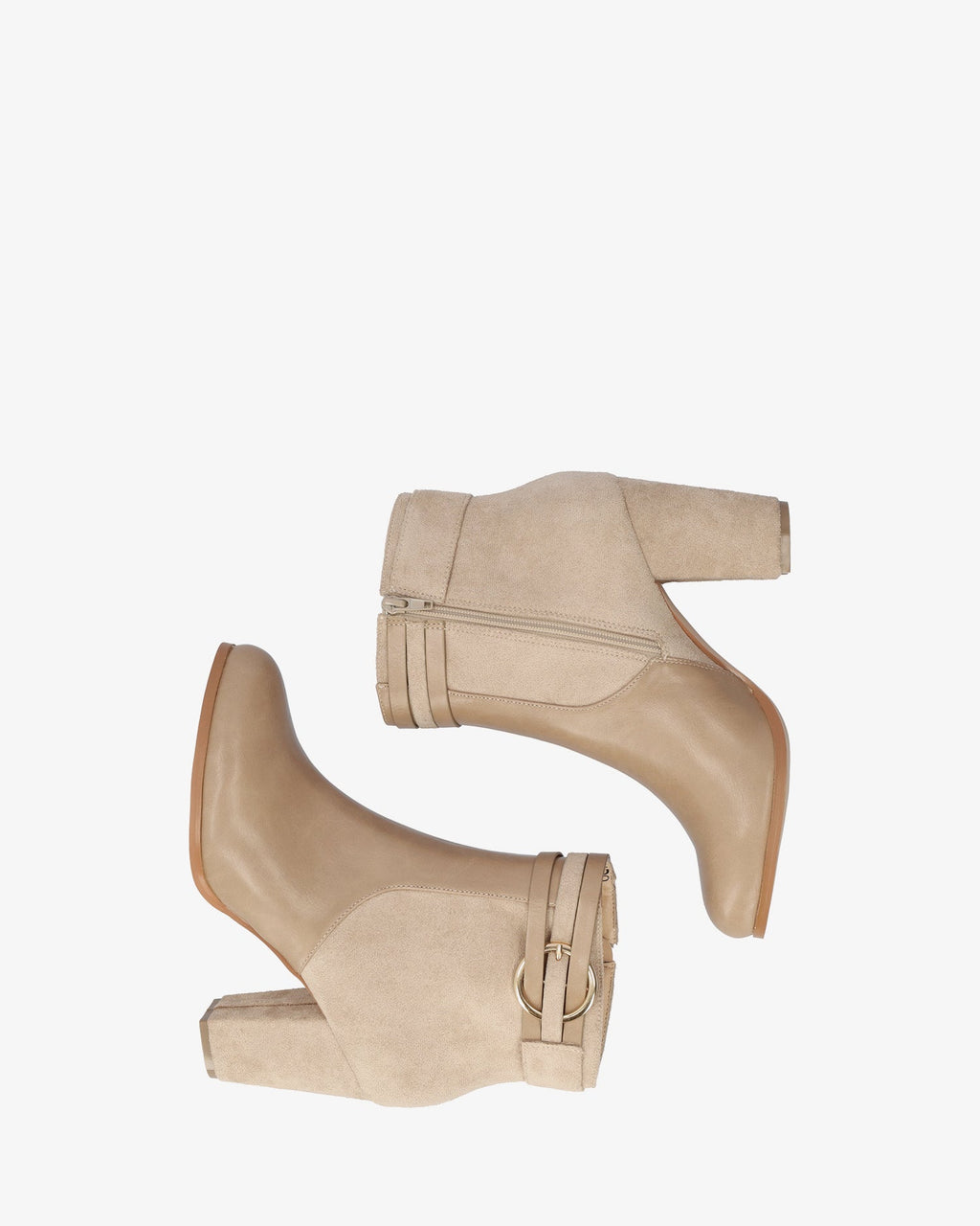Botín combinado beige