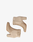 Botín combinado beige