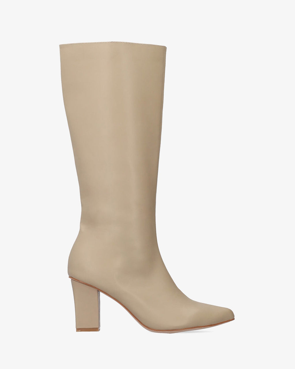 Bota de tacón en beige suave