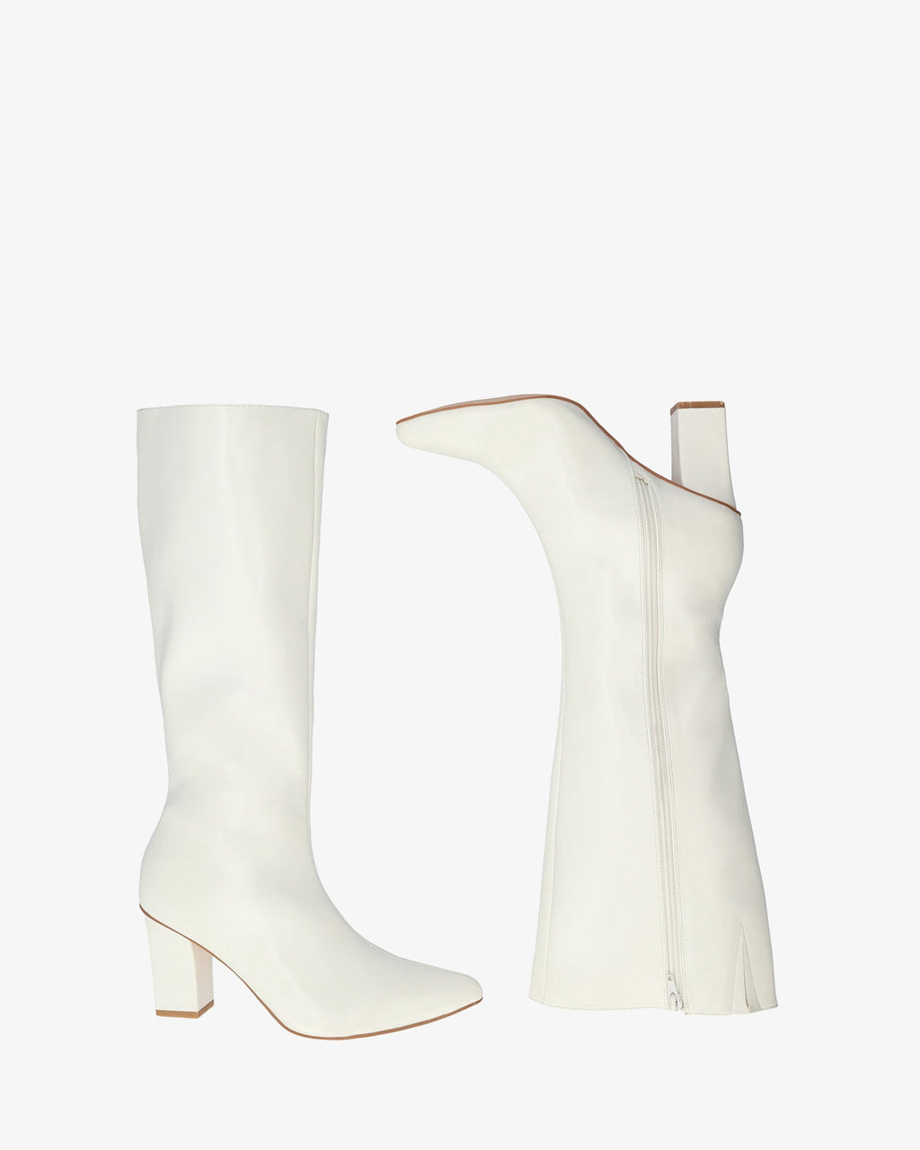 Bota de tacón en blanco suave