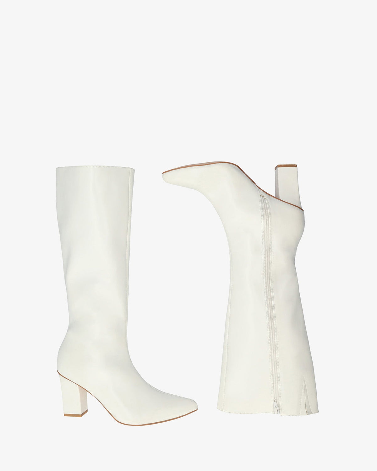 Bota de tacón en blanco suave