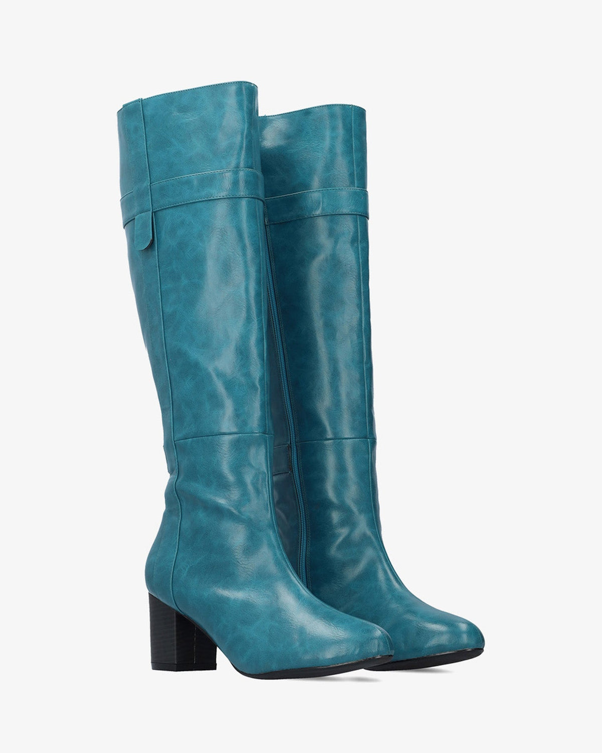 Bota alta de color azul suave