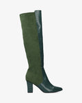 Bota alta combinada en verde