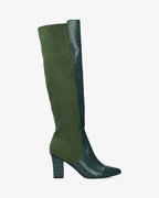 Bota alta combinada en verde
