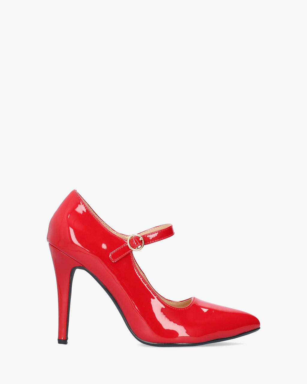 Mary jane con tacón en charol rojo