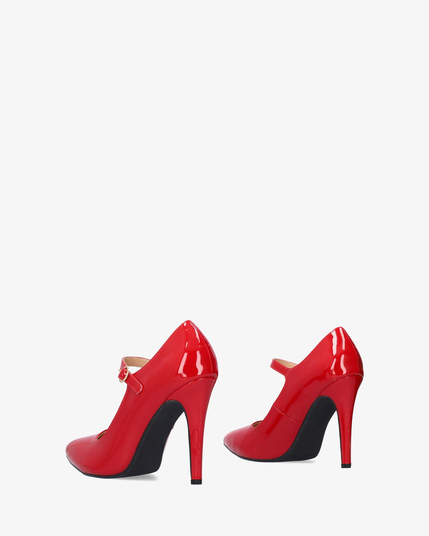 Mary jane con tacón en charol rojo