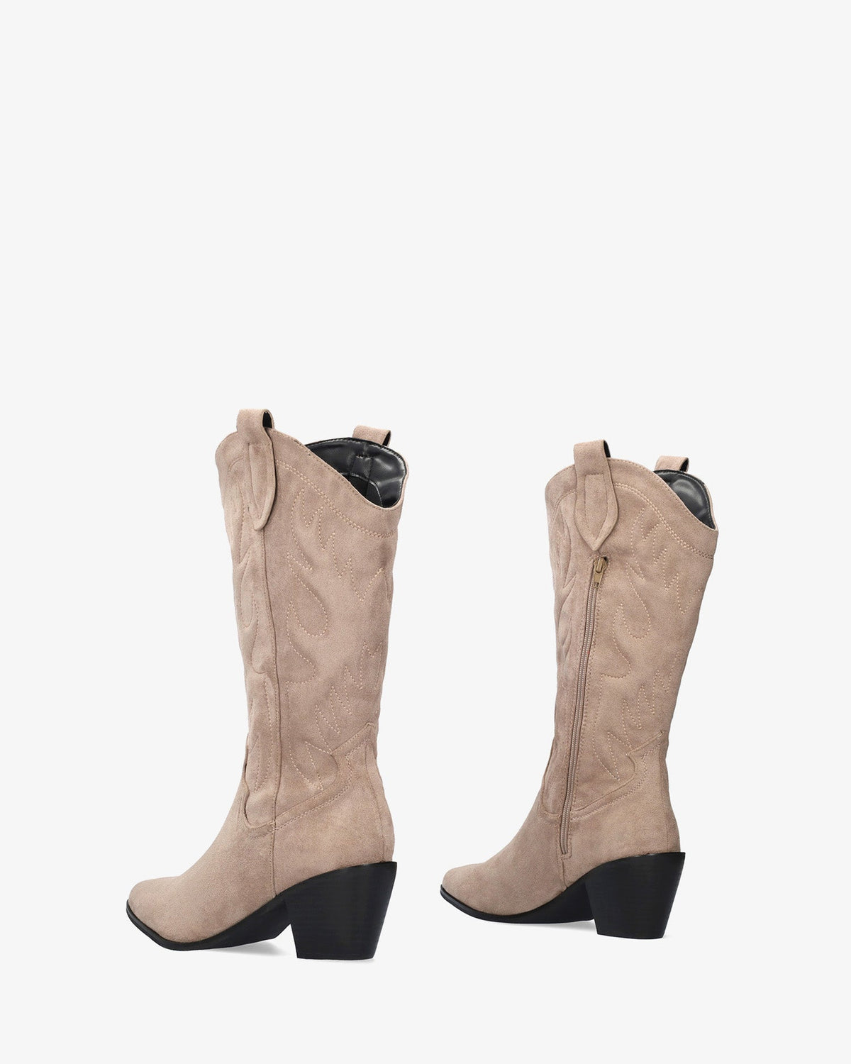 Bota cowboy en símil de ante gris