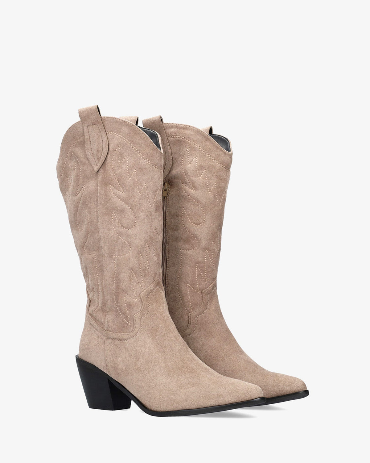 Bota cowboy en símil de ante gris