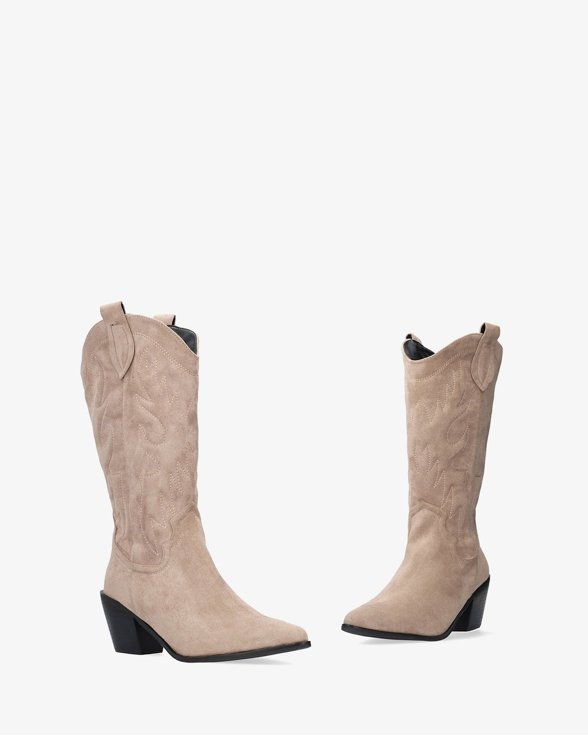 Bota cowboy en símil de ante gris